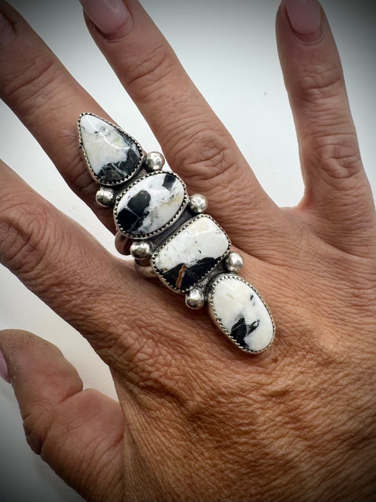 Image of White Buffalo Ring - adjustable  band