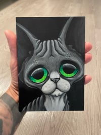 Image 2 of Tuxedo Sphynx Cat Original Acrylic Painting 