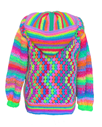 Image 2 of Psychedelic crochet cardigan