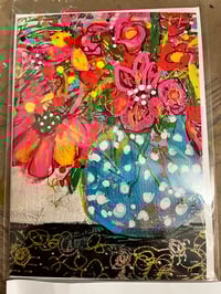 Flowers and Dots Greeting Card