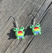 Image 1 of Pride frog earrings