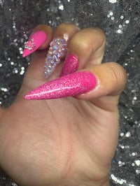 Image 7 of  Pink queen, Stiletto gel press on nails  