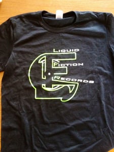 Image of Liquid Fiction Records Black T-Shirt