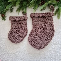 Image 3 of Mocha Scallop Stocking Small & Large