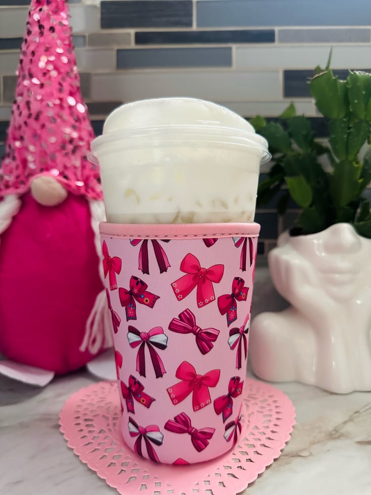 Image of Hispanic Pink Bow Cup Sleeve 