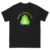 Image 3 of Unisex classic tee, Prince Croaks a Lot T-Shirt | Funny Frog Pun Graphic Tee