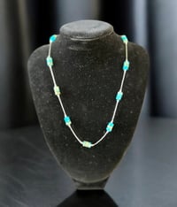 Image 2 of 18"- Liquid Silver-Kingman Turquoise Necklace 