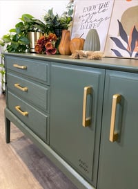 Image 8 of Mid Century Modern Vintage Beithcraft Sideboard / Drinks Cabinet / TV Cabinet painted in green