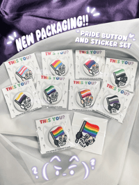 Image 1 of LGBTQ+ This You? Button and Sticker Set