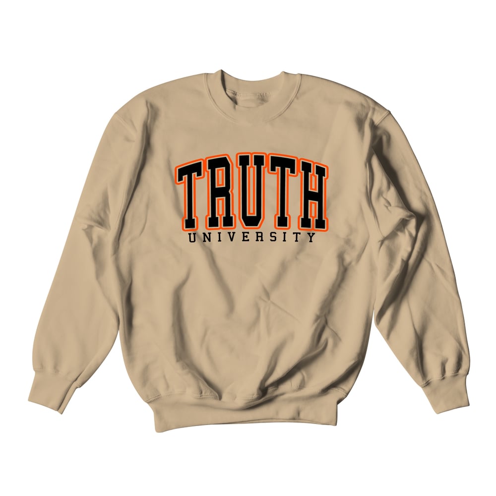 "Truth University" Crewneck | Beige/Black/Orange