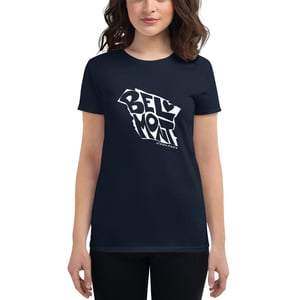 Image of Belmont Map women's t-shirt (navy/white)