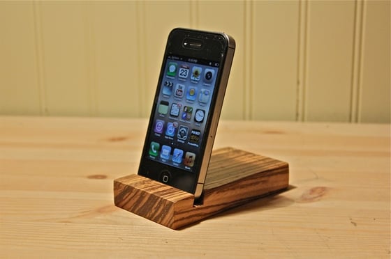 Image of Zebra Wood iPhone Stand