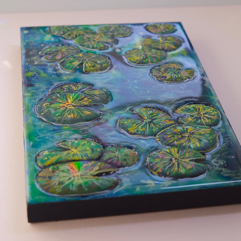 Image of 🪷 LILY POND STUDY ✧ Original 3D Mixed Media Painting
