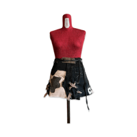 Image 1 of Deconstructed Patchwork Denim Mini Skirt – Upcycled