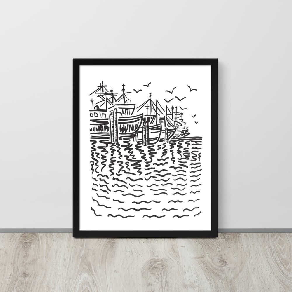 The Docks Print - Framed
