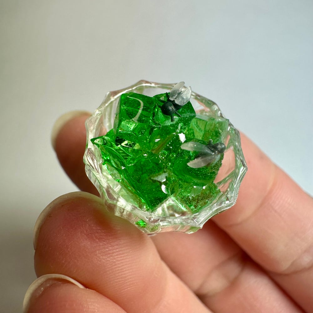 Image of Cubed Gelatin with Flies