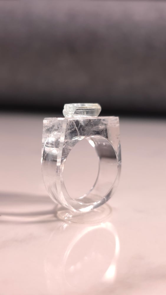 Image of Aquamarine Crystal Signet 