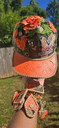 Image 3 of Orange Camo Hat &  4 Stack bracelet stack
