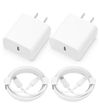 Phone Charger 2 Pack USB C Wall Fast Charger Adapter with 2 Pack 6FT Type C to Lightning Cable 
