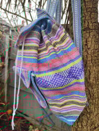 Image 2 of MALIA Mexican Baja woven fabric Backpack -purples