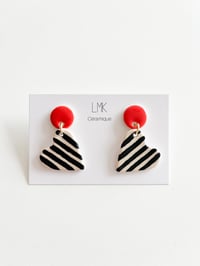 Paire de boucles d'oreilles céramique LOVA rouge