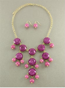 Image of PURPLE Faceted Chandelier Bubble J.C Fashion Crew Style Necklace