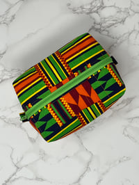 Image 2 of Handmade African Print Boxy Pouch - Kente