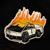 BURNING TESLA STICKER