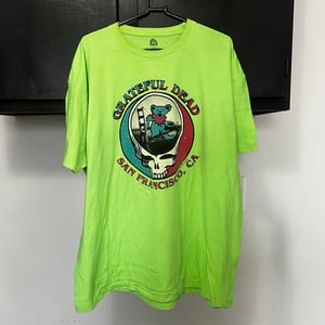 Image of greatful dead San Francisco 2XL acid green T shirt 