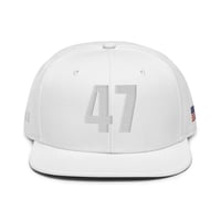 Image 2 of 47 MAGA Red on White Snapback Hat from PatriotsCo.com