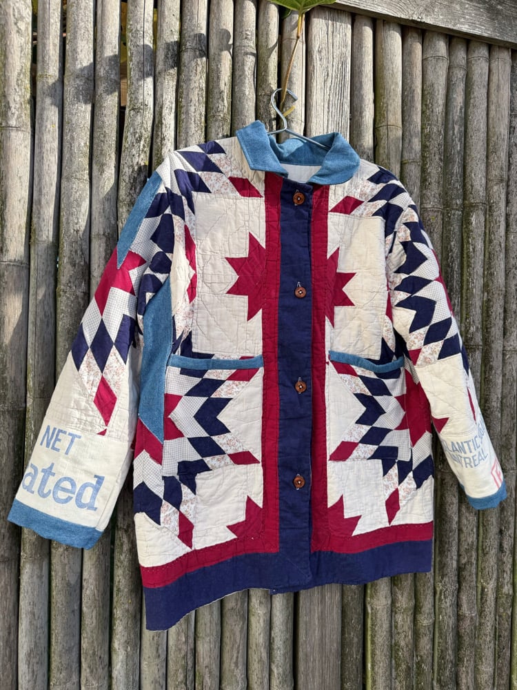 Image of Quilt Coat — Antique Navy Burgundy Lonestar 