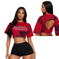 Von Dutch Tie Back Crop Shirt