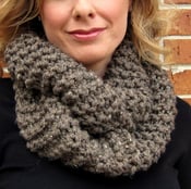 Image of Latte, Hand Knit Infinity Scarf