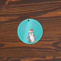 Image 2 of Acrylic ornament (Christmas Penguin with snowflakes)