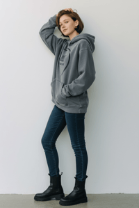 Image 4 of Get Use 2 It Oversize Vintage Identity Hoodie Grey