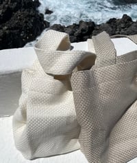 Image 2 of STONE WOVEN LINEN BEACH BAG