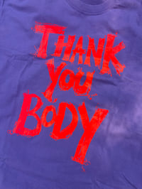 Image 1 of Lavender T Shirt with fluro orange uv text (XL)