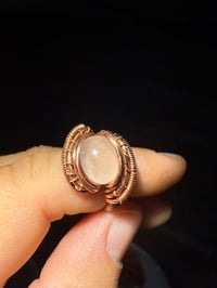 Image 1 of Rose quartz copper ring