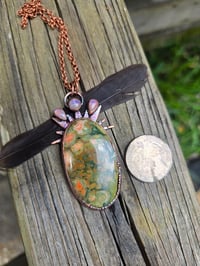 Image 4 of Electroformed Rainforest jasper necklace 06