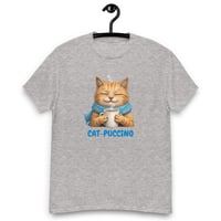 Image 13 of Cat-puccino Cozy Cat Coffee Graphic Unisex T-Shirt
