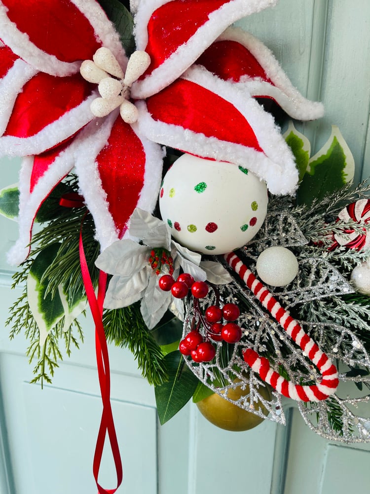 Image of 40cm Rattan Candy Poinsettia 