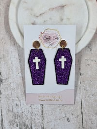 Image 3 of Glow-in-the-Dark Coffin Earrings