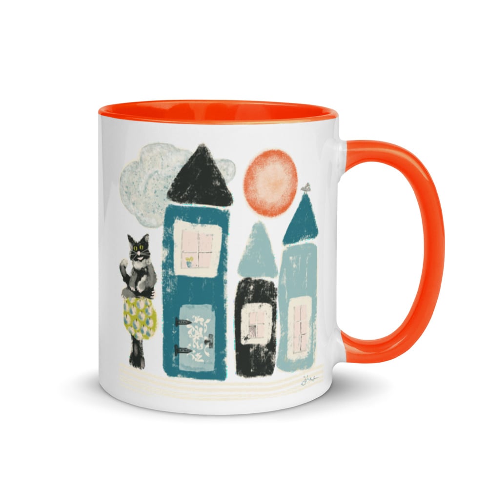 Image of Cozy Cat Homes Mug with Color Inside