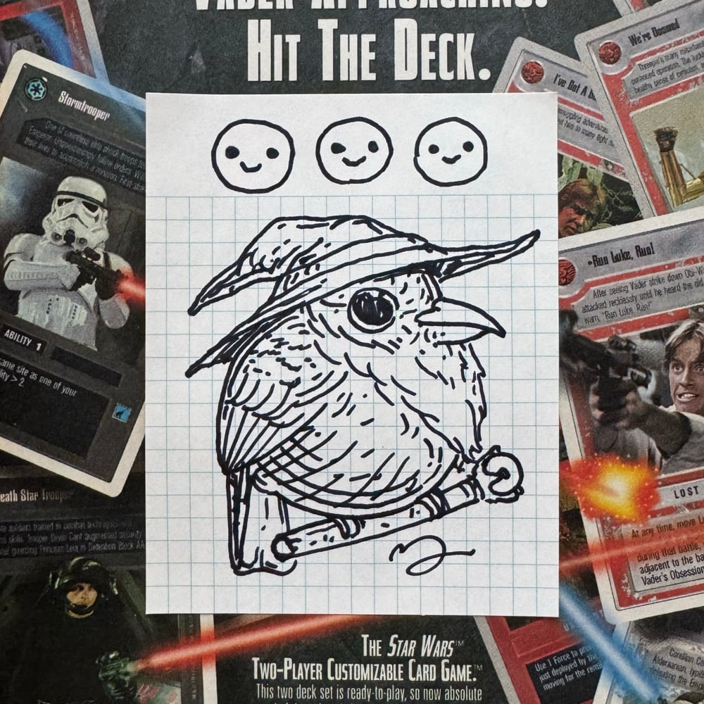 Image of Fat Bird Sharpie Sketch #198