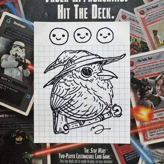 Image of Fat Bird Sharpie Sketch #198