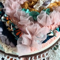 Image 2 of 8”  Pink, Blue, and Gold Abstract Hoop Art