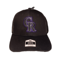 Image 2 of Colorado Rockies Hat Cap Mens Adjustable Snapback Black MLB Fan Favorite