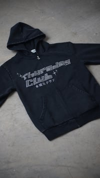 Image 2 of BLACK/GREY STONEWASH HOODIE