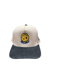 Image 1 of black denim and cream SnapBack 
