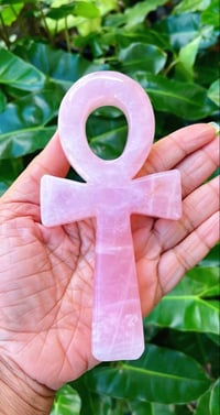 Image 1 of Rose Quartz Ankh 